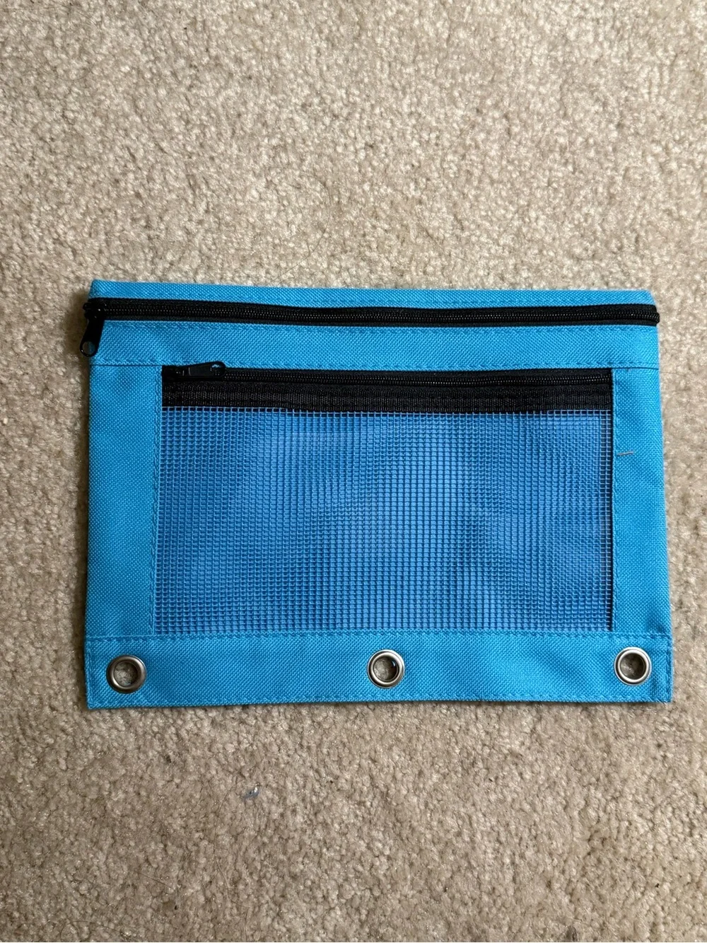 enday blue double zipper pencil pouch